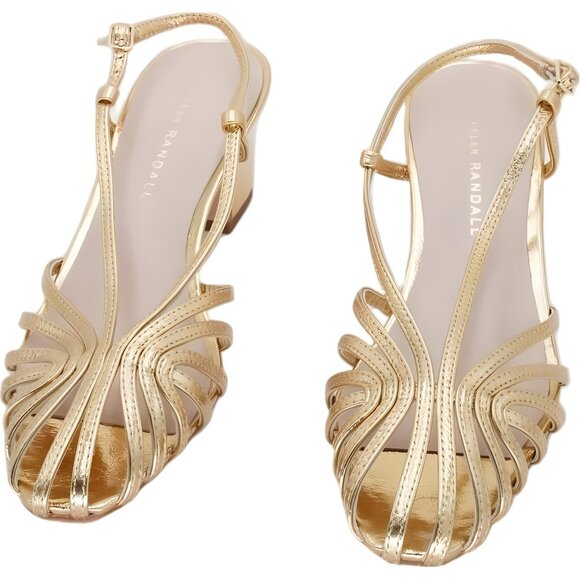 Loeffler Randall Priscilla Strappy Heeled Sandals Gold Women Dress US 7M - Picture 5 of 6